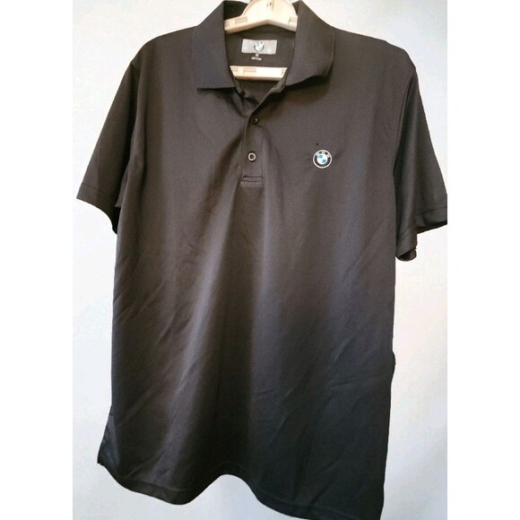 BMW Polo Shirt Mens Medium Logo Embroidered Collared Short Sleeve B7 READ - Picture 1 of 4